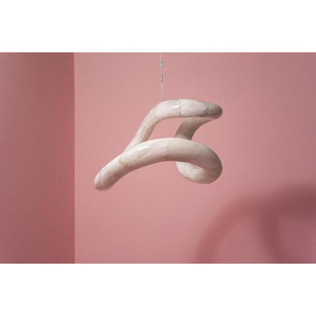 Aqua Fossil Light IV Pendant Lamp in Alabaster by Amarist Studio For Sale - Image 11 of 15