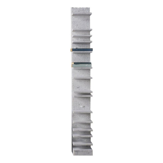 Spacco 150 Vertical Bookcase in Bianco Carrara Marble by Bufalini Marmi For Sale