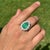 Chic 5.03ct Emerald and 1.99ct Diamond Pear Cocktail Ring in 18k White Gold Size 8 For Sale In New York - Image 6 of 18