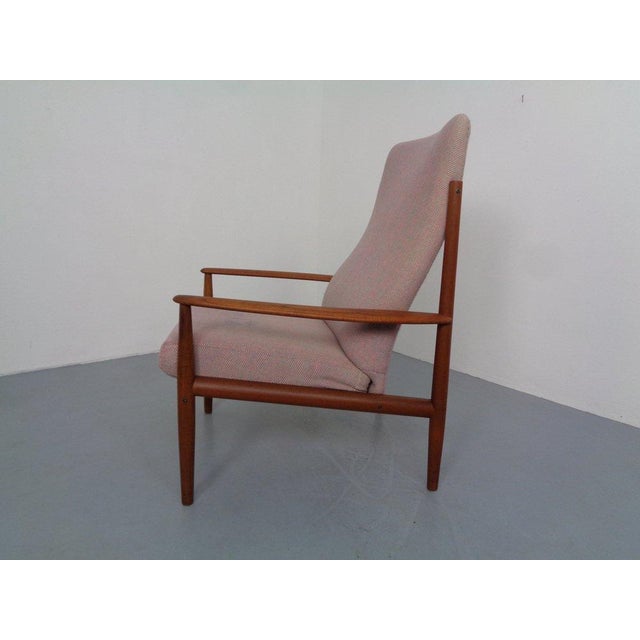 Set of Teak High-Back Chair and Ottoman by Grete Jalk for France & Son, Denmark, 1960s For Sale - Image 10 of 18