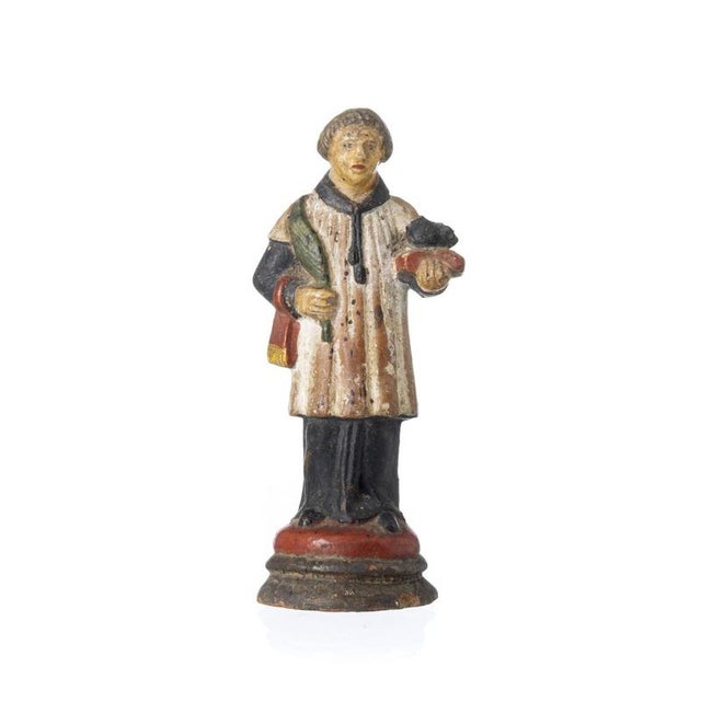 Sacred Art Saint Figurine, 1800s For Sale - Image 6 of 6