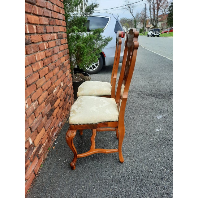 1970s Vintage Italian Marquetry Chairs - a Pair For Sale - Image 9 of 12