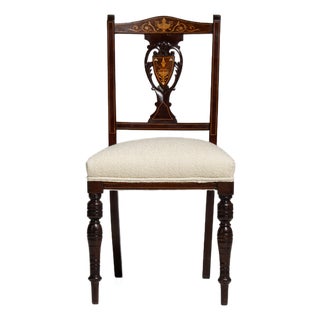 19th Century Victorian Mahogany Chair with Upholstered Seat For Sale