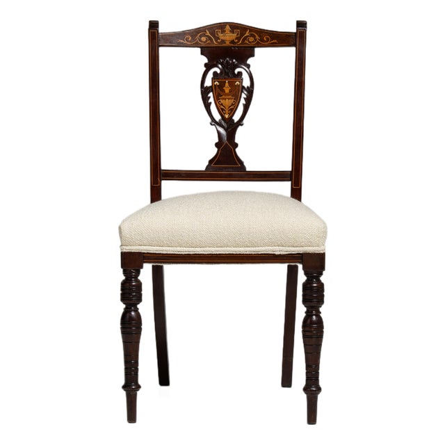 19th Century Victorian Mahogany Chair with Upholstered Seat For Sale