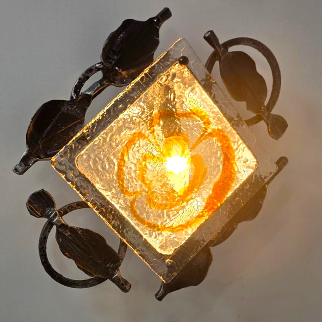 Mid-Century Modern Mid-Century Brutalist Murano Glass Wall Light by Tom Ahlström & Hans Ehrlich, 1960s For Sale - Image 3 of 7