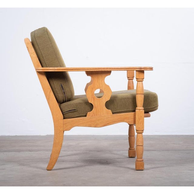 Brown Vintage Oak Chair by Henning Kjærnulf, Denmark, 1960s For Sale - Image 8 of 11