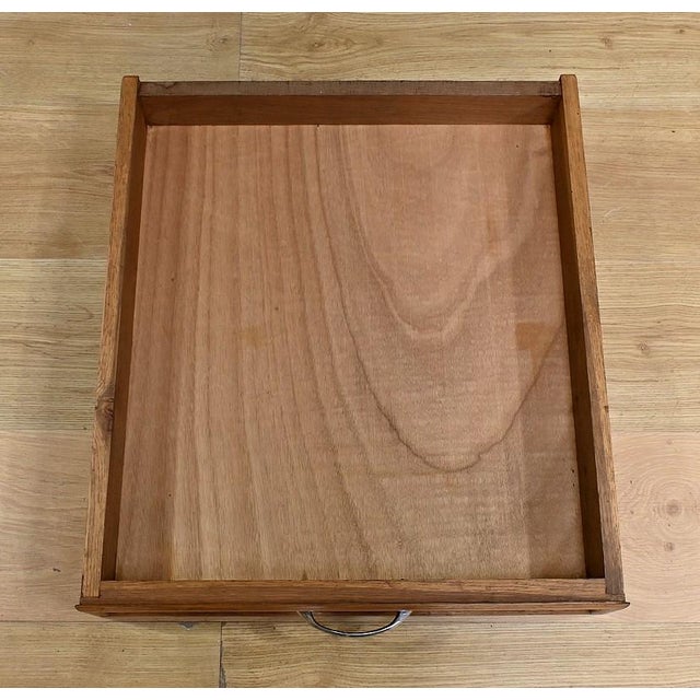 Small Art Deco Oak Pedestal Desk, 1940s For Sale - Image 16 of 18