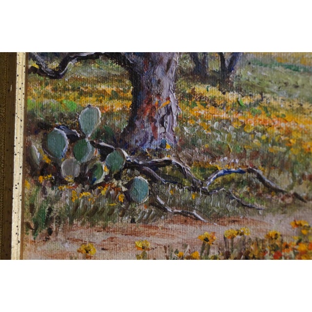 Traditional 1940s Texas Artist 'Exa Wall' Original Landscape Painting, Framed For Sale - Image 3 of 10