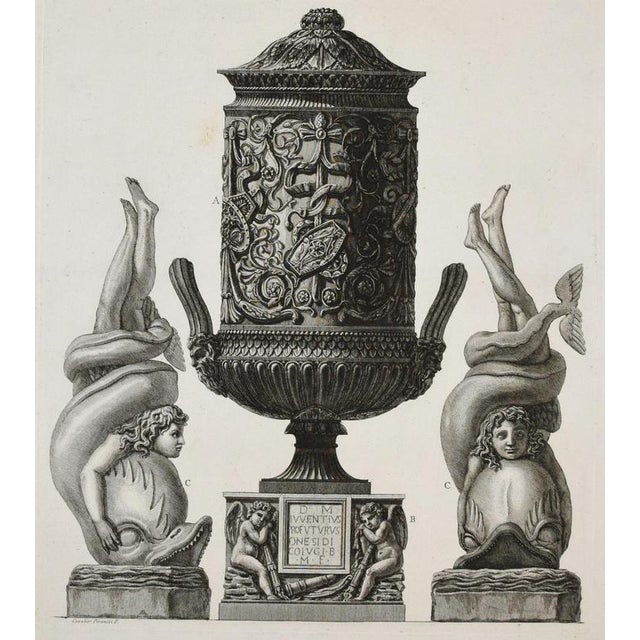 Two cinerary urns artist proof, printed on contemporary laid paper, wide margins, representing “two cinerary urns”....