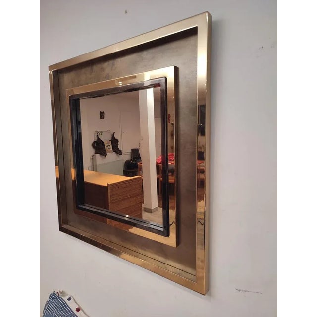 Large Brass Mirror from Belgo Chrom / Dewulf Selection, 1970s, in Very Good conditions. Designed 1980 to 1989 I have...