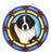 Art Deco Stained Glass Roundel with Saint bernard Dog, Belgium, 1890s For Sale