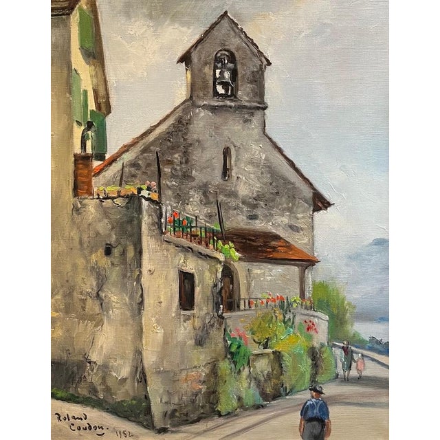 Roland Coudan, Bell Tower, Oil on Canvas, 1952, Framed For Sale - Image 14 of 14