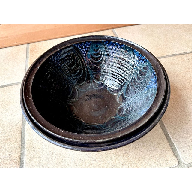 Large Studio Ceramic Art Bowls with Modernist Decor, Germany, 1960s, Set of 2 For Sale - Image 9 of 18
