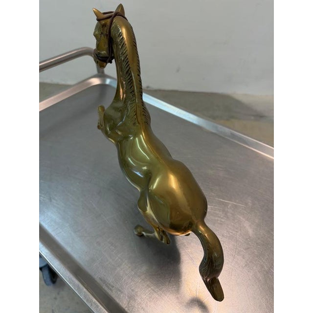 Large Vintage Brass Horse For Sale - Image 5 of 11