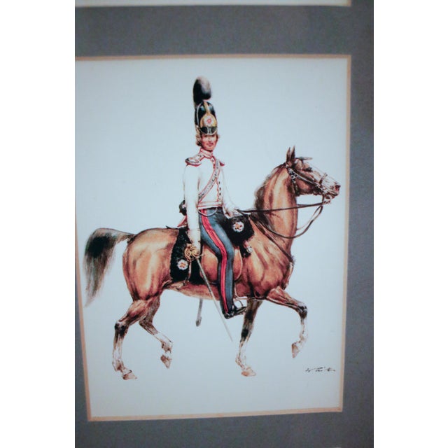 Set of Nine Framed Vintage Wolfgang Tritt Lithographs Depicting 18th C. Military Uniforms For Sale - Image 6 of 16