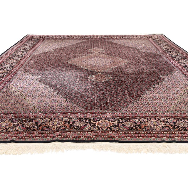 Chinese Vintage Wool and Silk Chinese Mahi Tabriz Rug - 09'00 X 12'03 For Sale - Image 3 of 9