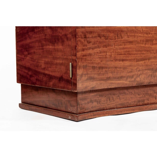 Antique Art Deco Tall Mahogany Wood Storage or Bar Cabinet 1940s For Sale - Image 13 of 17