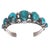 6.25" Vintage Native American silver Morenci turquoise row cuff bracelet. c1960‘s with no apparent markings, super fancy...