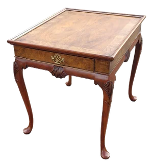 Baker Furniture Burled Walnut Queen Anne Tea Table