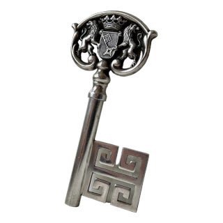 Vintage German Cellar Key Wine Bottle Opener in Silver-Plating, 1950s For Sale