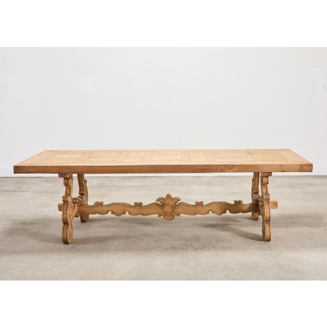 19th C. Spanish Baroque Bleached Oak Farmhouse Dining Table For Sale - Image 18 of 18