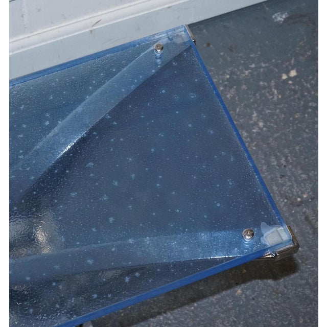 Custom Hand Made Glass Marine Grade Stainless Steel Coffee Table from Soliart For Sale - Image 10 of 18