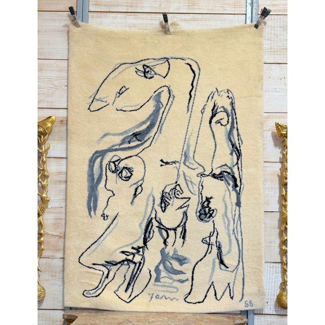 Large Scandinavian Abstract Wool Tapestry, by Asger Jorn (CoBrA) circa 1955 For Sale - Image 9 of 10