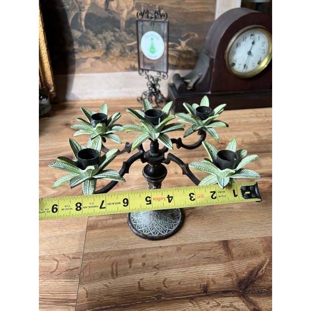 Mid-Century Modern Vintage Mikasa Candelabra With Leaf Accents For Sale - Image 3 of 9