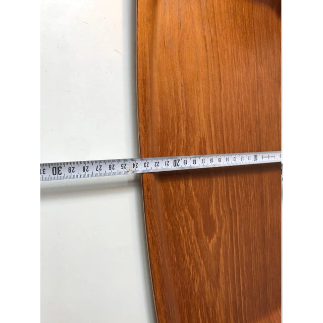 Brown Large Danish Teak Serving Tray from Langva, 1960s For Sale - Image 8 of 10