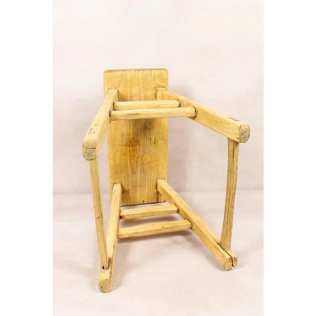 Vintage Rustic Elm Stool For Sale - Image 4 of 5