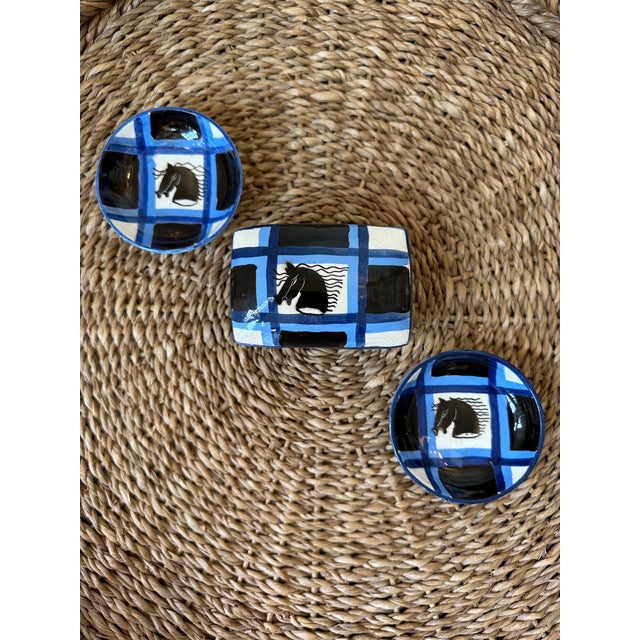 Vintage Aldo Londi Bitossi Italian Mondrian Ceramic Bowls Featuring Stylized Horse Head- A Pair For Sale In Los Angeles - Image 6 of 17