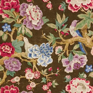 Schumacher X Mary Mcdonald Bermuda Blossoms Fabric in Cocoa