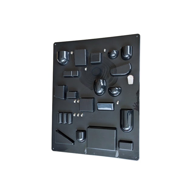Black Plastic & Metal 1970s Container Panel Utensilo by D. Maurer Becker for Design M, Early Production For Sale - Image 10 of 17