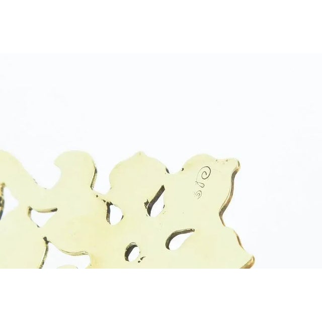 1980s Vintage Brass Hand Wrought Sculptural Serving Pieces Pair of 1980's For Sale - Image 5 of 7