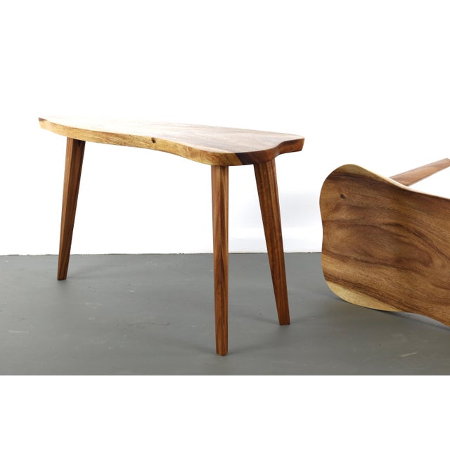 1960s Mid Century Modern Monkey Pod Wood Slab Coffee End Tables - a Pair For Sale - Image 5 of 6