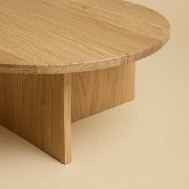 Not Yet Made - Made To Order Round Oak Coffee Table by Lebanto For Sale - Image 5 of 6