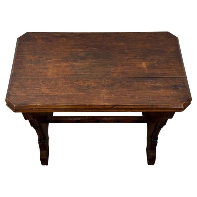 2000 - 2009 Antique 19th Century Gothic Pitch Pine Side Table For Sale - Image 5 of 7