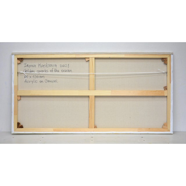 Golden Sparks of the Ocean.Modern Original Painting. Arts Bound For Sale - Image 10 of 12