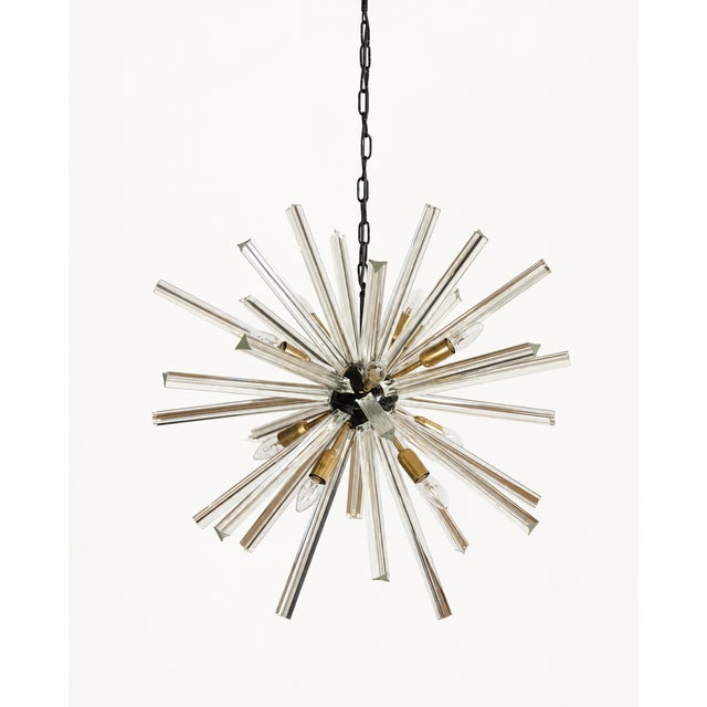 Contemporary Sputnik Light with 30 Clear Glass Prisms from Justfurnituress SRL For Sale - Image 3 of 10