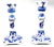 Rustic European Vintage Dutch Delft Hand Painted Faience Candlesticks - A Pair For Sale - Image 3 of 10