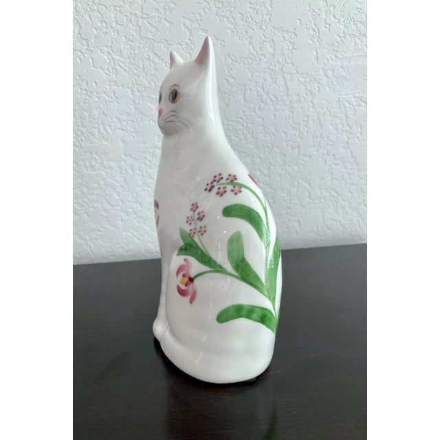 1970s Whimsical Late 20th-Century Highly Glazed Earthenware Kitty by n.s. Gustin For Sale - Image 5 of 13