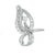 Platinum Diamond Open Style Long Stem Leaf Brooch 14k Gold Pin For Sale - Image 4 of 7