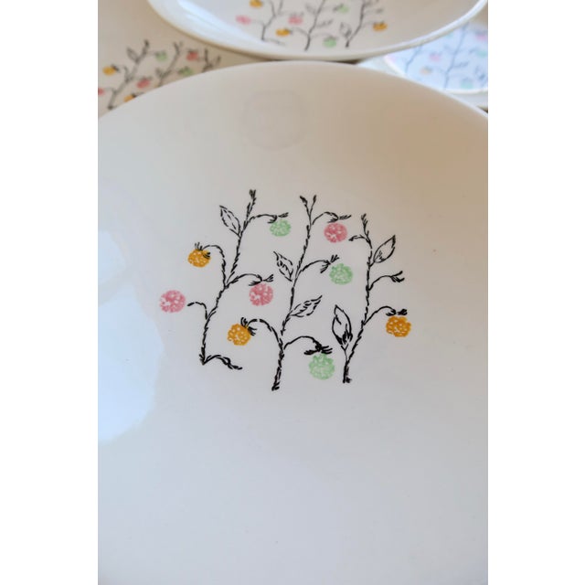 1940s Vintage Earthenware Soup Plates with Marie-Claire Pattern by Gien, 1940s, Set of 6 For Sale - Image 5 of 9