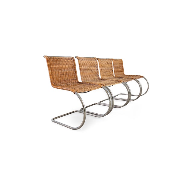 Mid-Century Modern MR10 Chairs by Mies Van Der Rohe, Set of 4 For Sale - Image 3 of 10