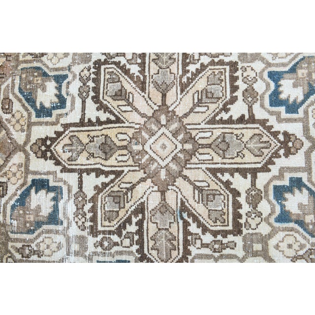 1970s Vintage Persian Handmade Wool Cotton Light Brown Area Rug For Sale - Image 9 of 11