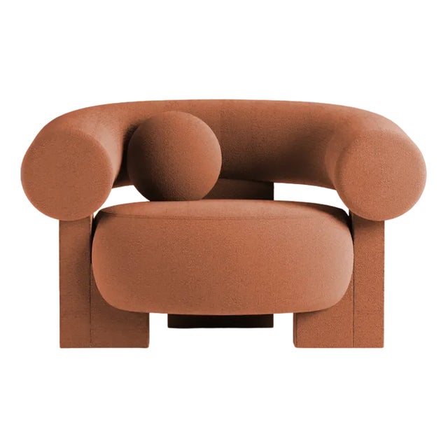 Cassete Armchair in Boucle Burnt Orange by Alter Ego for Collector For Sale