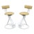 Vintage Postmodern Memphis Style White Tubular Metal Swivel Bar Stools - A Pair For Sale