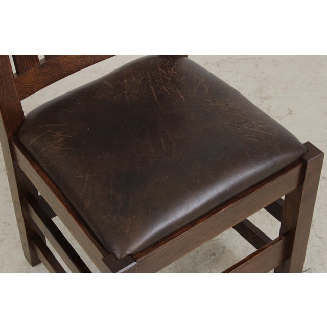 Set of 6 Stickley Mission Oak Dining Chairs For Sale - Image 13 of 18