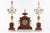 H & F Paris Circa 1900 Belle Époque Wolf Heads Garniture, Rouge Royal Marble For Sale - Image 6 of 9