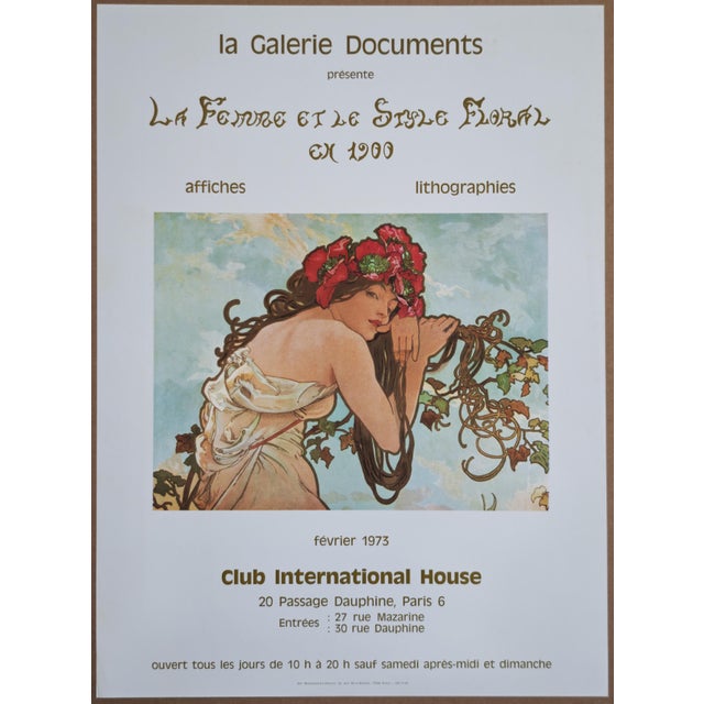 Original Summer Poster after Alphonse Mucha, 1973 For Sale - Image 3 of 3